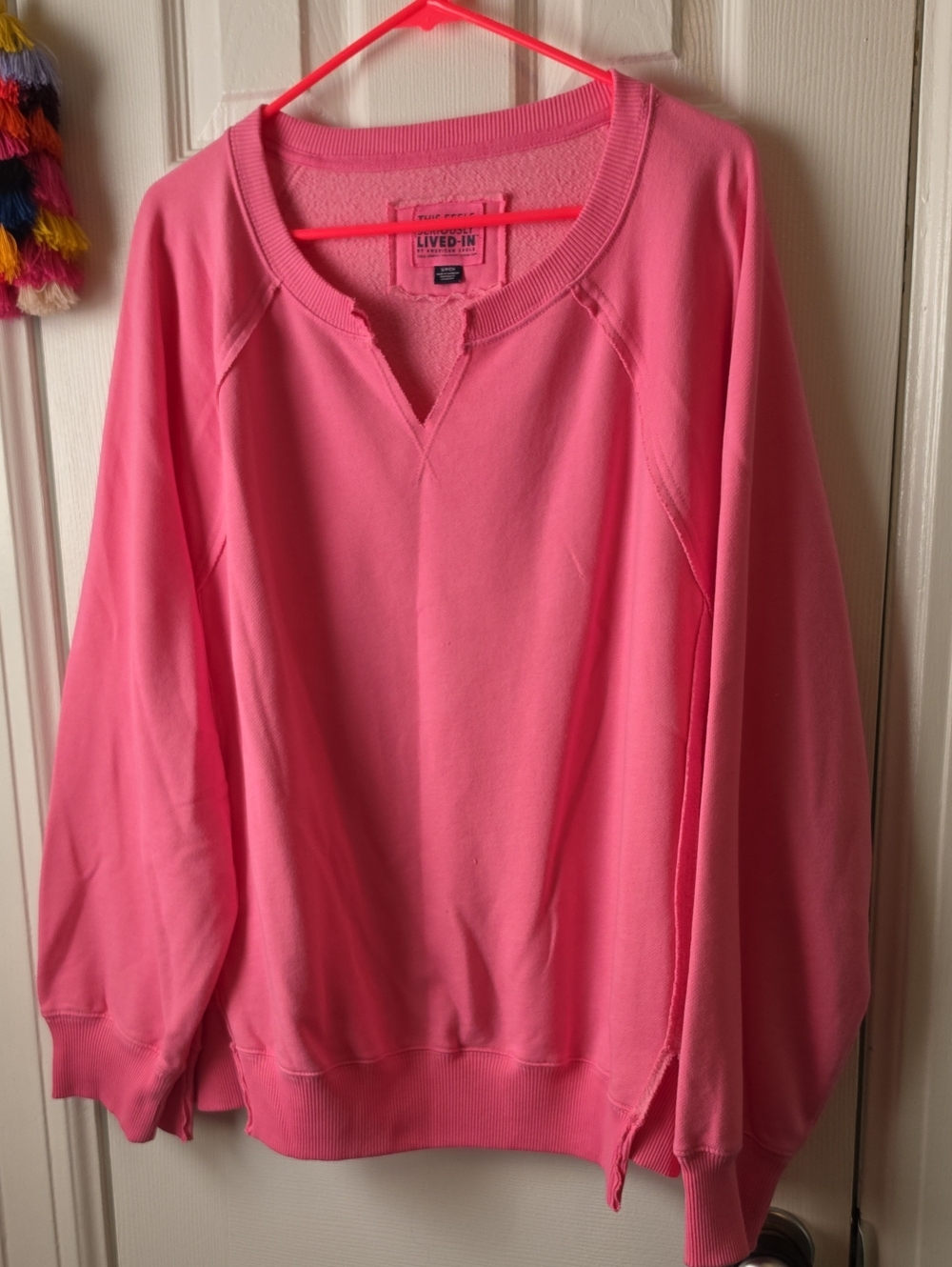 NWOT American Eagle Outfitters Bright Pink Crewneck OVERSIZED Sweatshirt